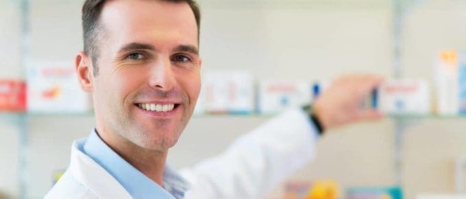 Pharmacy with male pharmacist