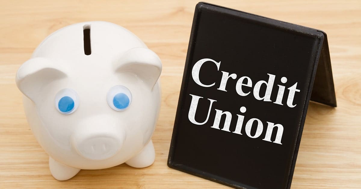piggy bank with credit union sign