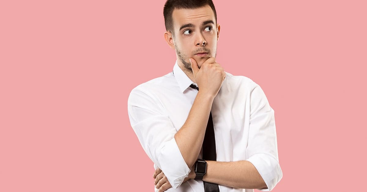 young man with thoughtful expression