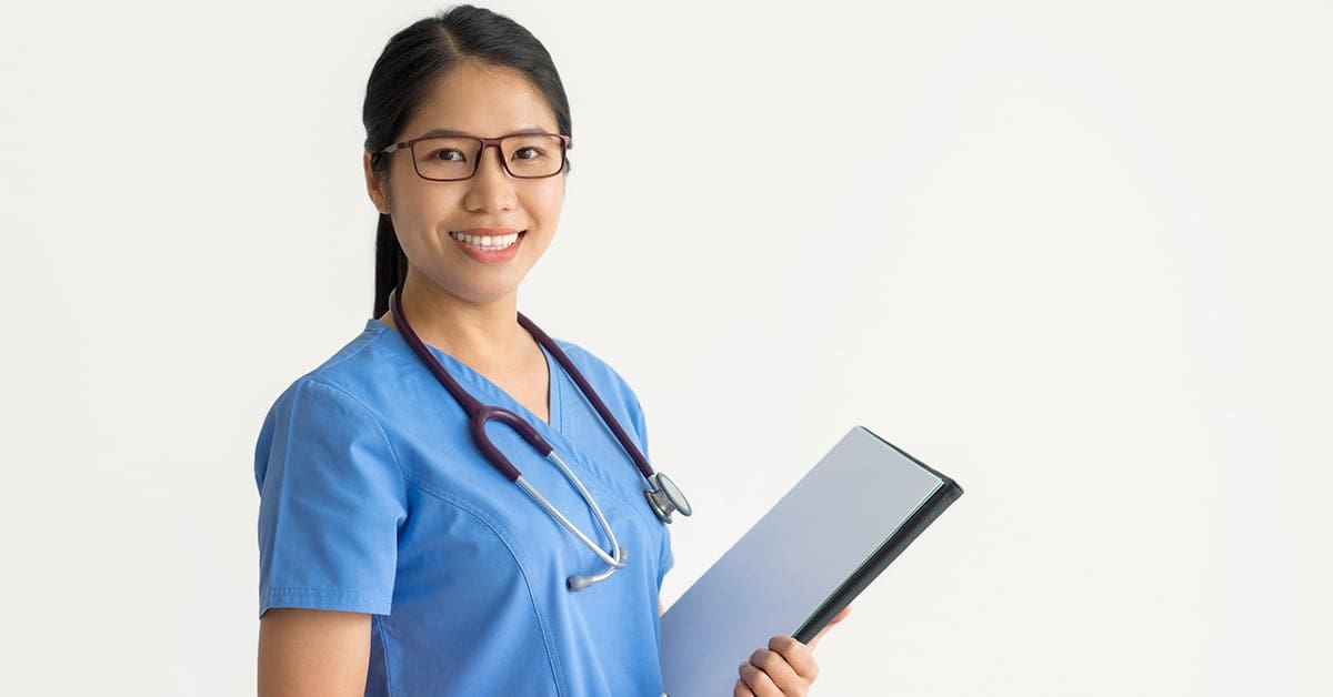 nurse practitioner holding clipboard