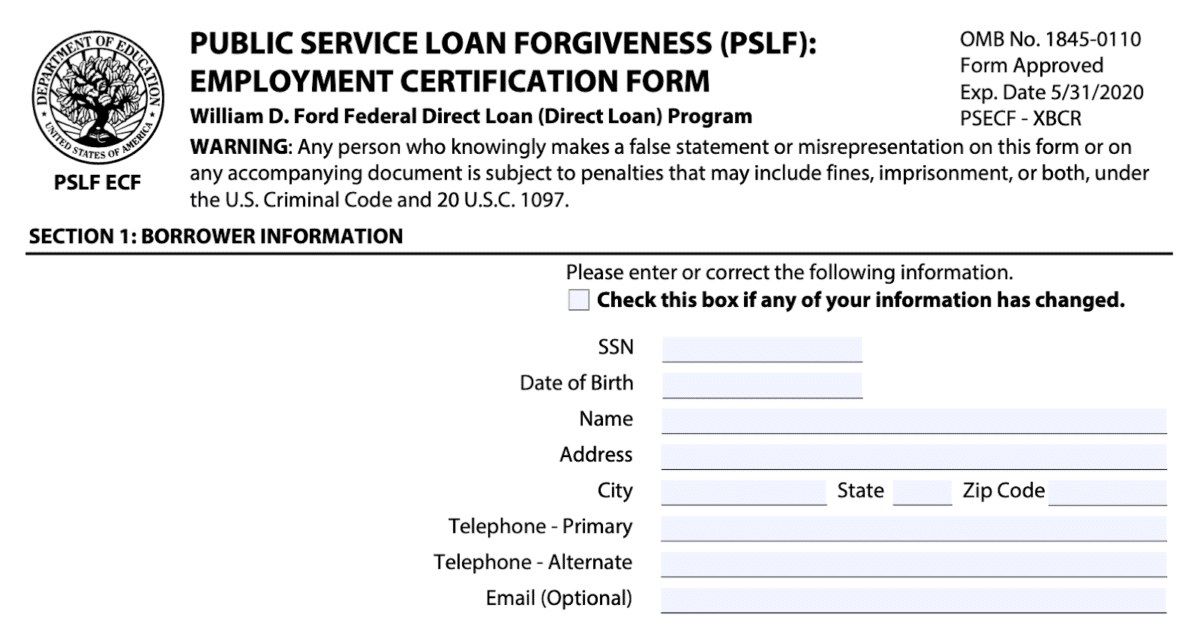 Pslf Employment Certification Form Guide To Completing And Submitting