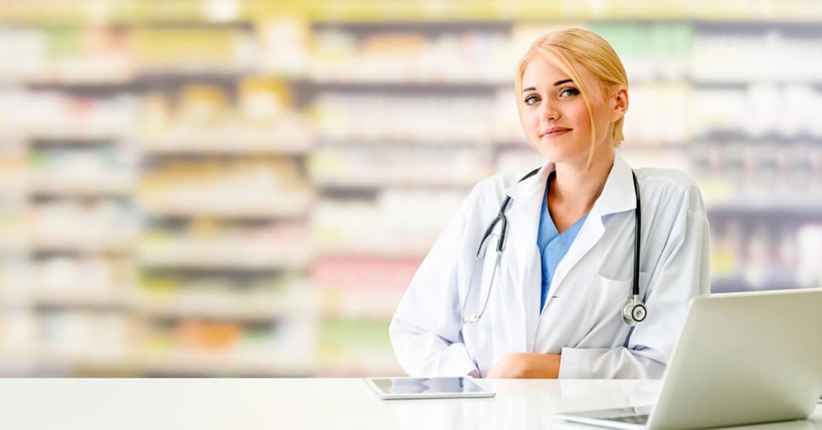 Blonde Woman Physician Posing