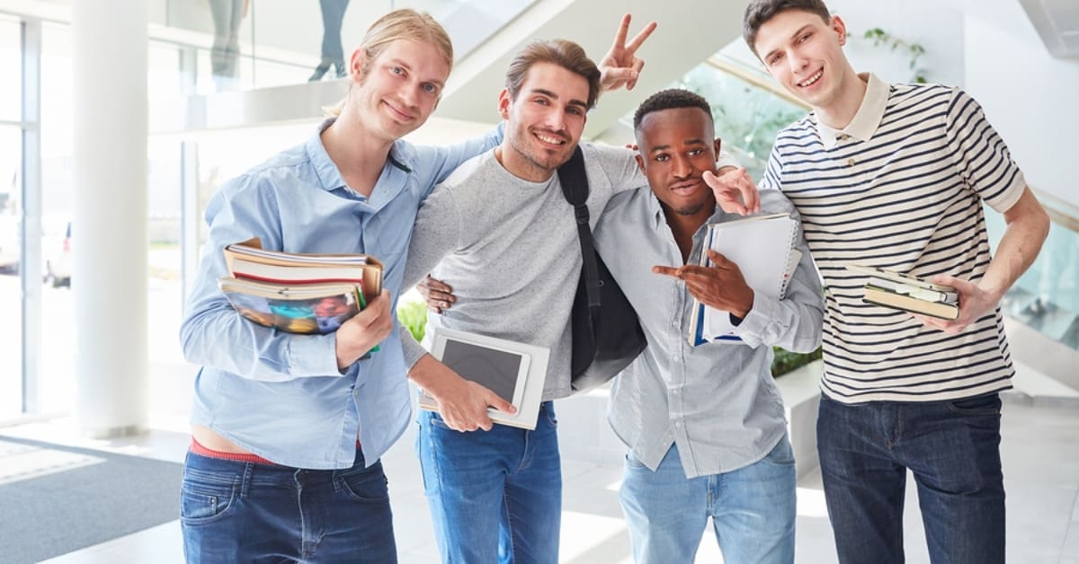 Classmates Posing Silly at University