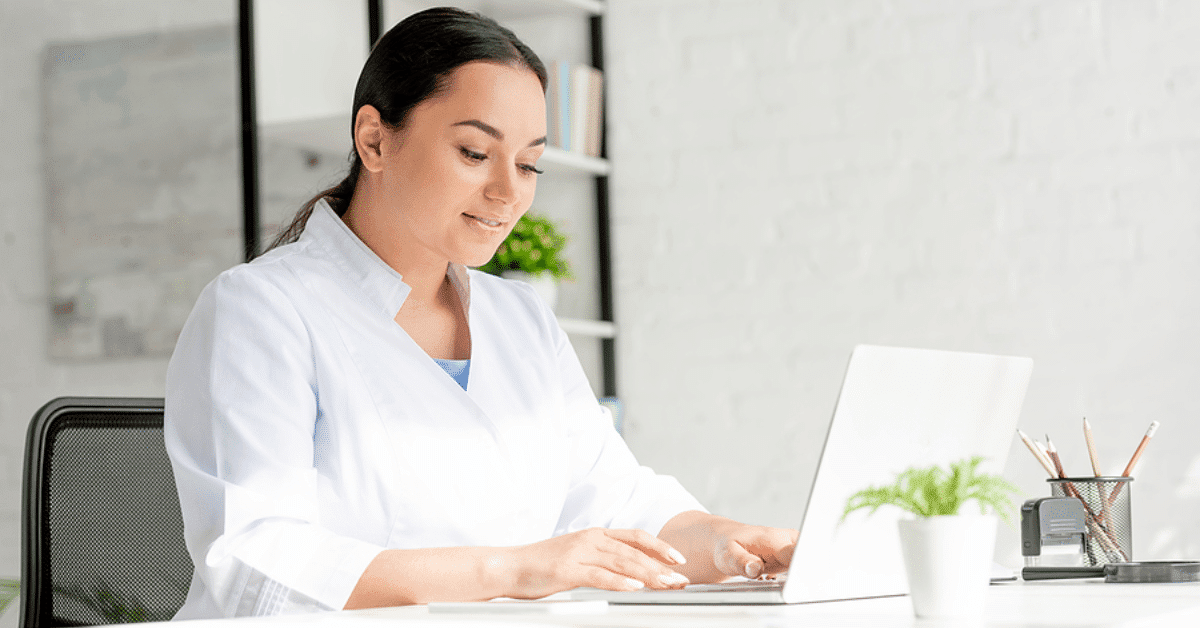 Woman on Laptop Typing