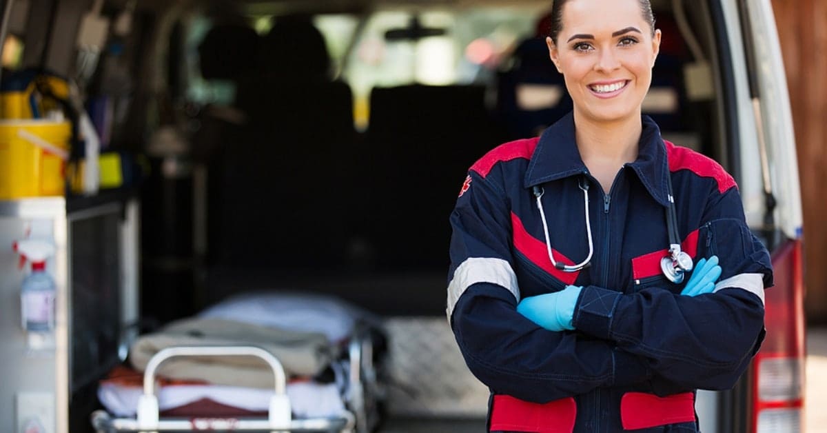 Ambulance Worker Smiling for Camera