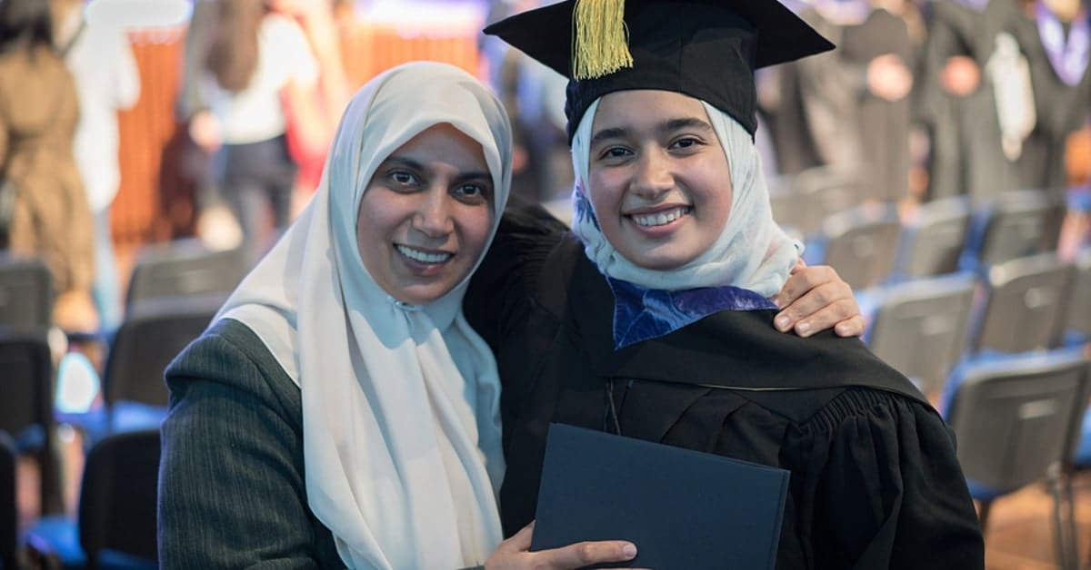Muslim Graduate and Her Mom
