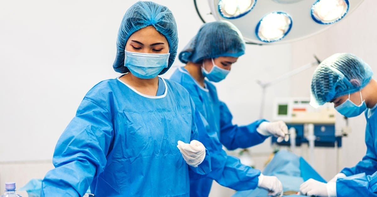 Medical Professionals Operating in Operating Room