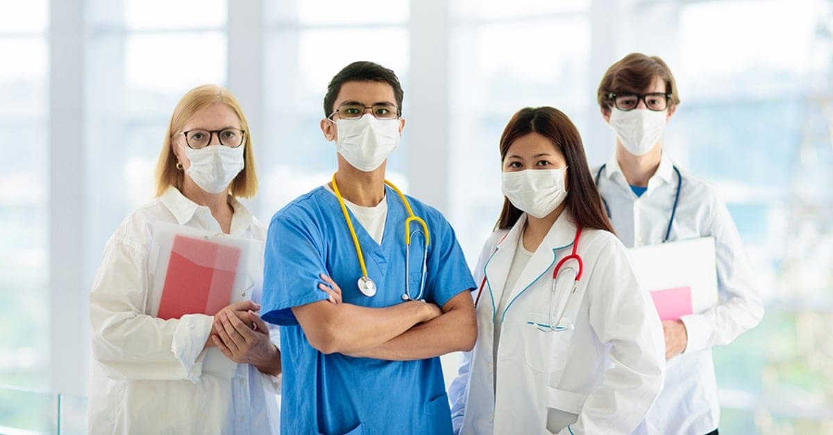Group of Medical Professionals with Masks on
