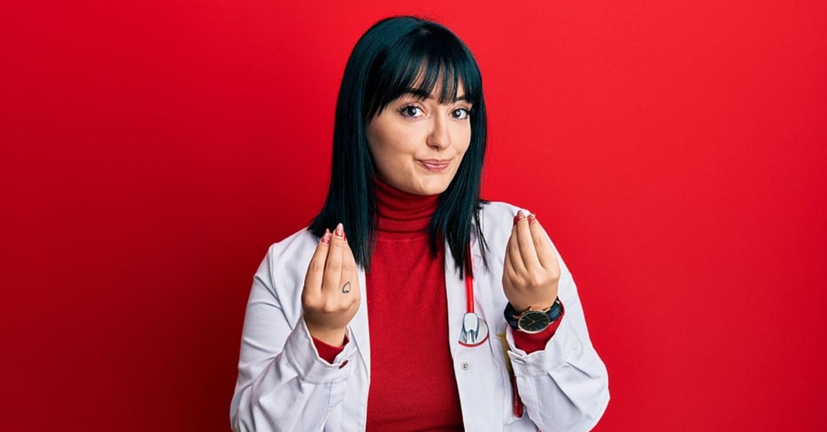 Female Physician Posing for Camera