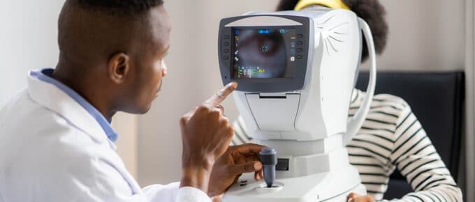 Doctor Conducting an Eye Test on a Patient