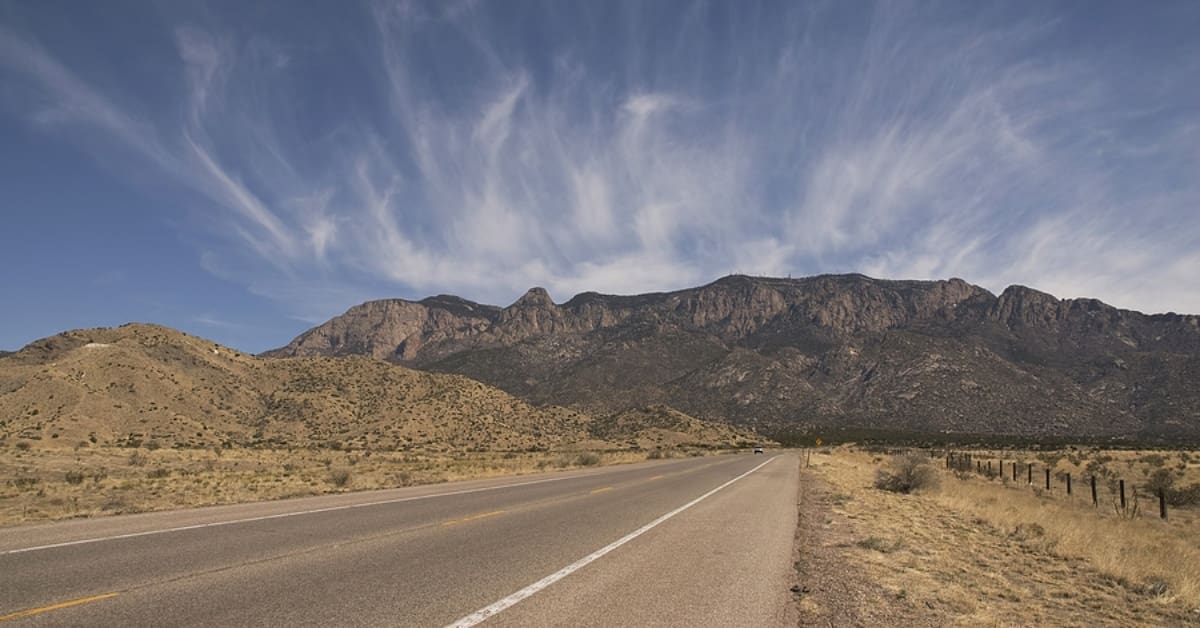 Magnificent cloud formation over the Sandia Mountains in Albuquerque, New Mexico