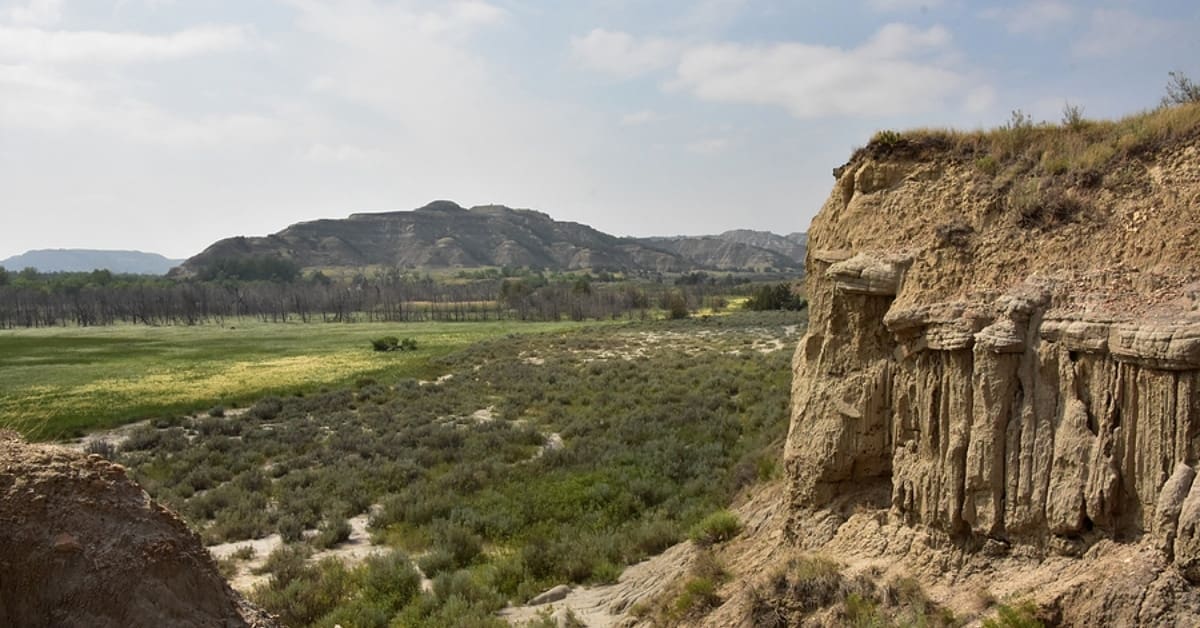 Gorgeous scenic landscape in the badlands of North Dakota.