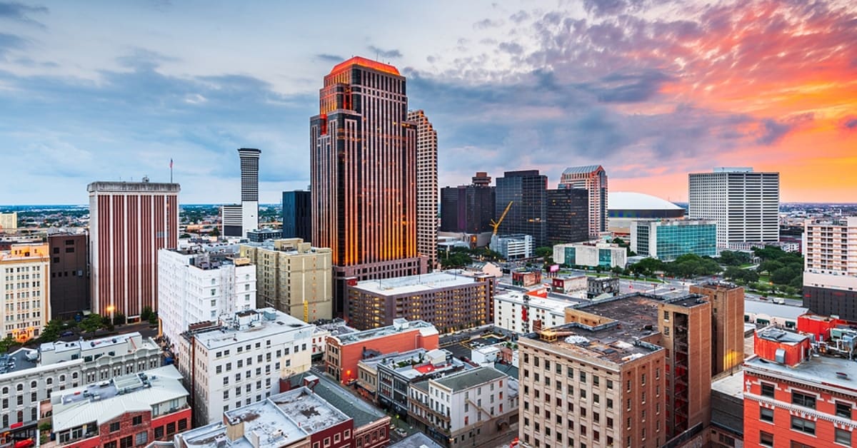 New Orleans, Louisiana, USA central business district skyline.