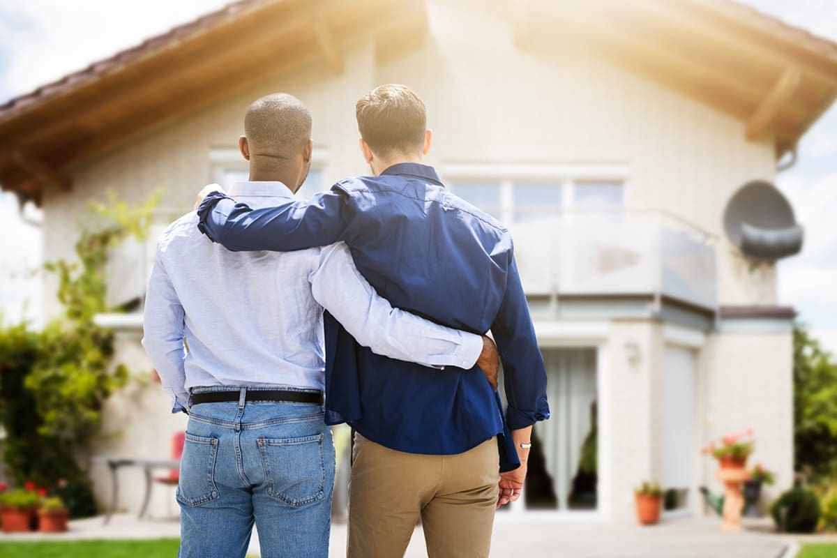 Gay Couple Buying New Dream House Or Property