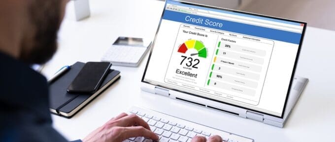 Online Credit Score Check Using Laptop Computer