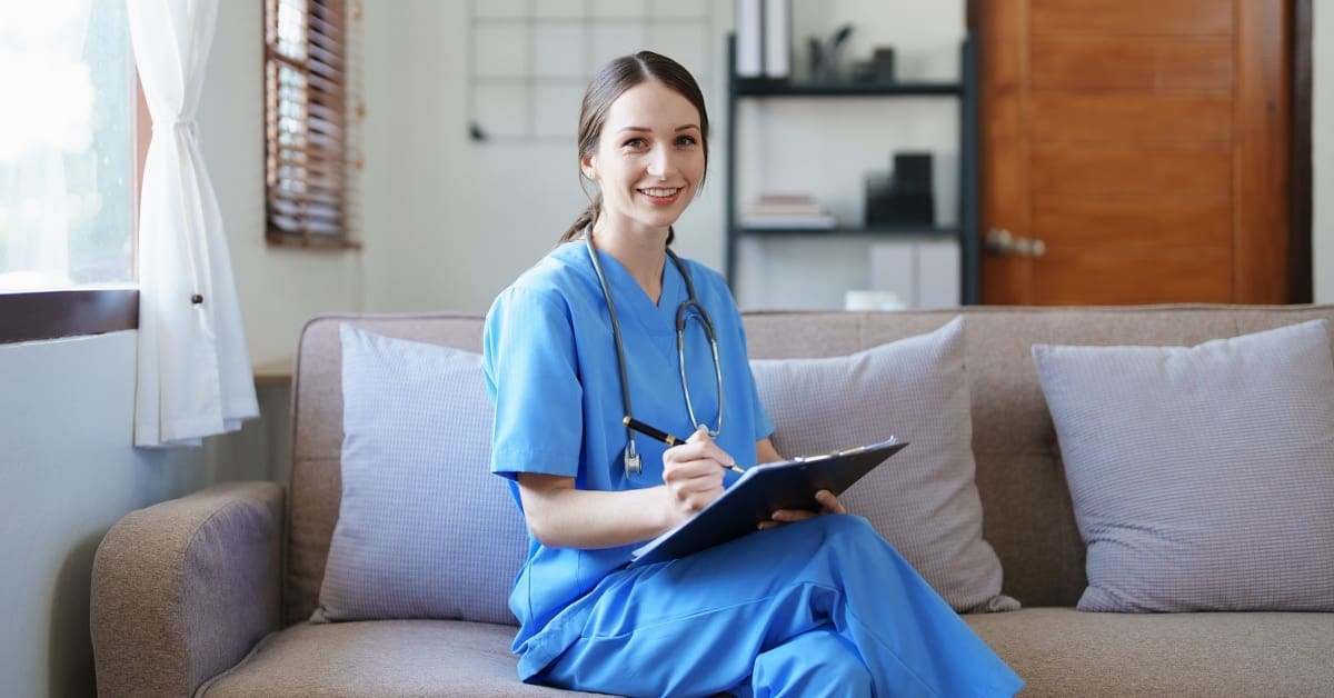 Portrait of female doctor holding patient diagnosis papers.
