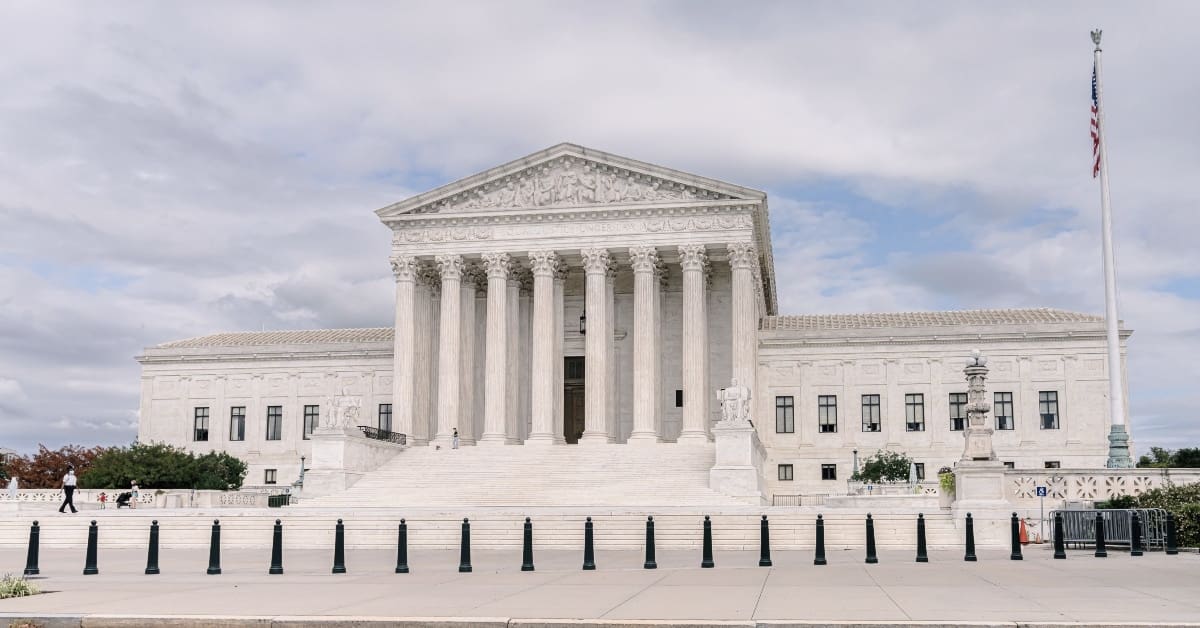 Supreme court with blue sky