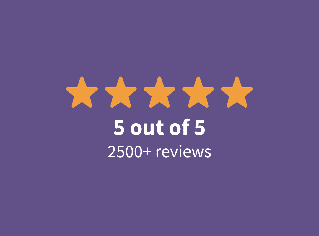 5 out of 5 stars 2500+ reviews