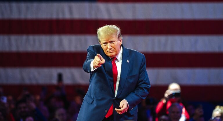 Donald Trump speaks at an event