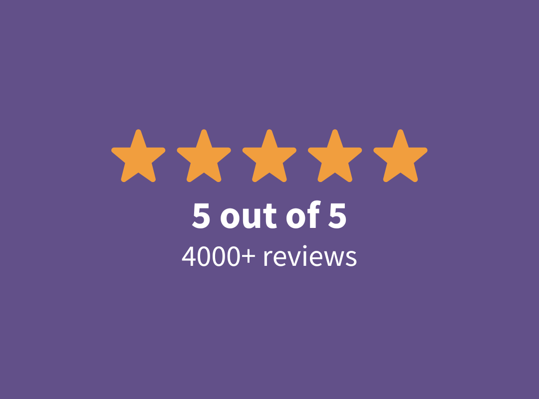 5 out of 5 stars 4000+ reviews