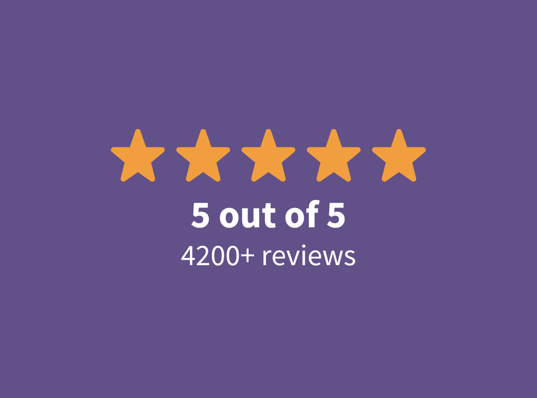 5 out of 5 stars 4200+ reviews