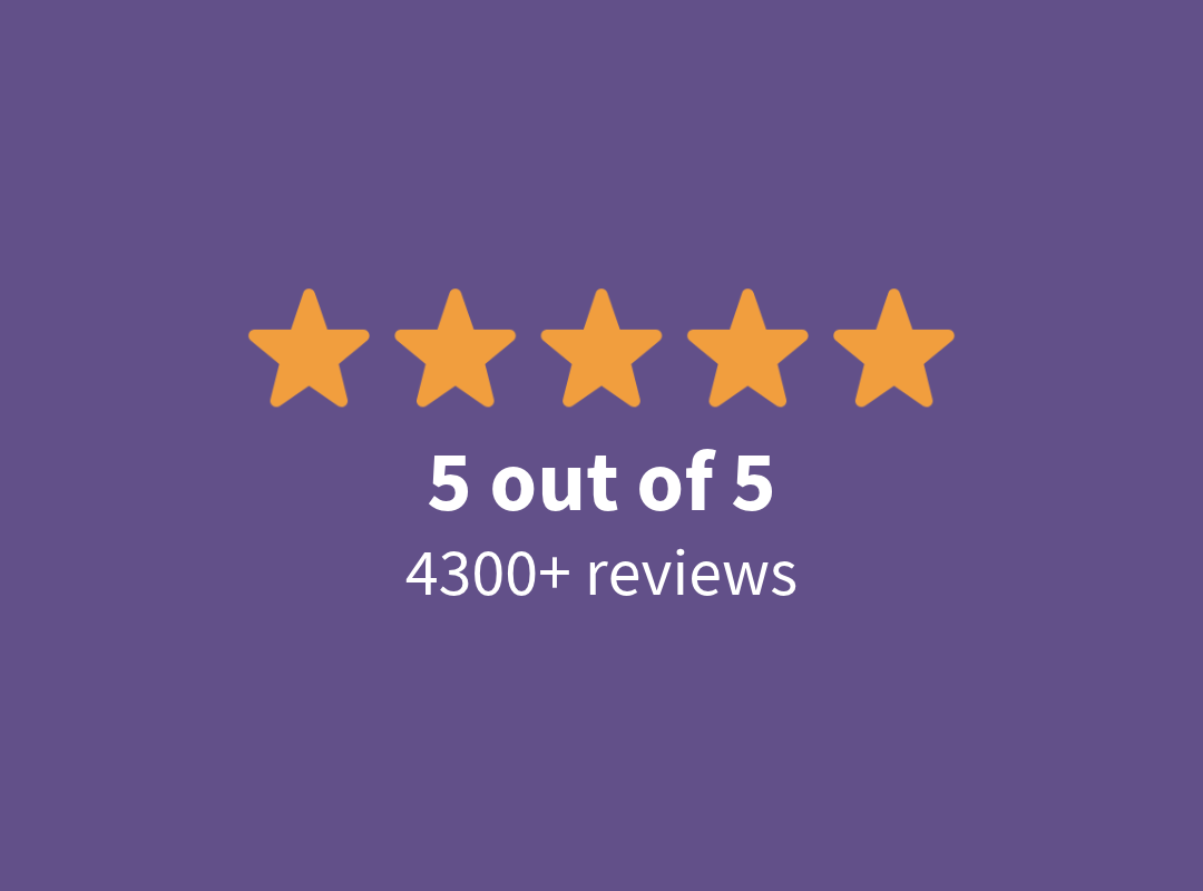 5 out of 5 stars 4300+ reviews